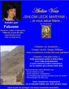 Atelier Voix « Shlom Leck Maryam » – Mars 2023